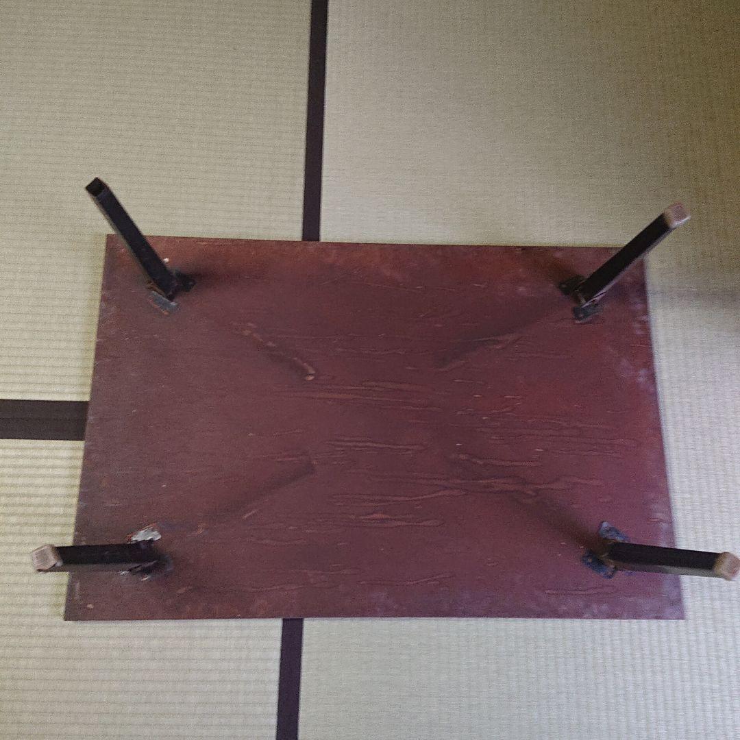 昭和レトロ/1950年代物/当時物】ちゃぶ台 折り畳み ローテーブル 焦げ茶色