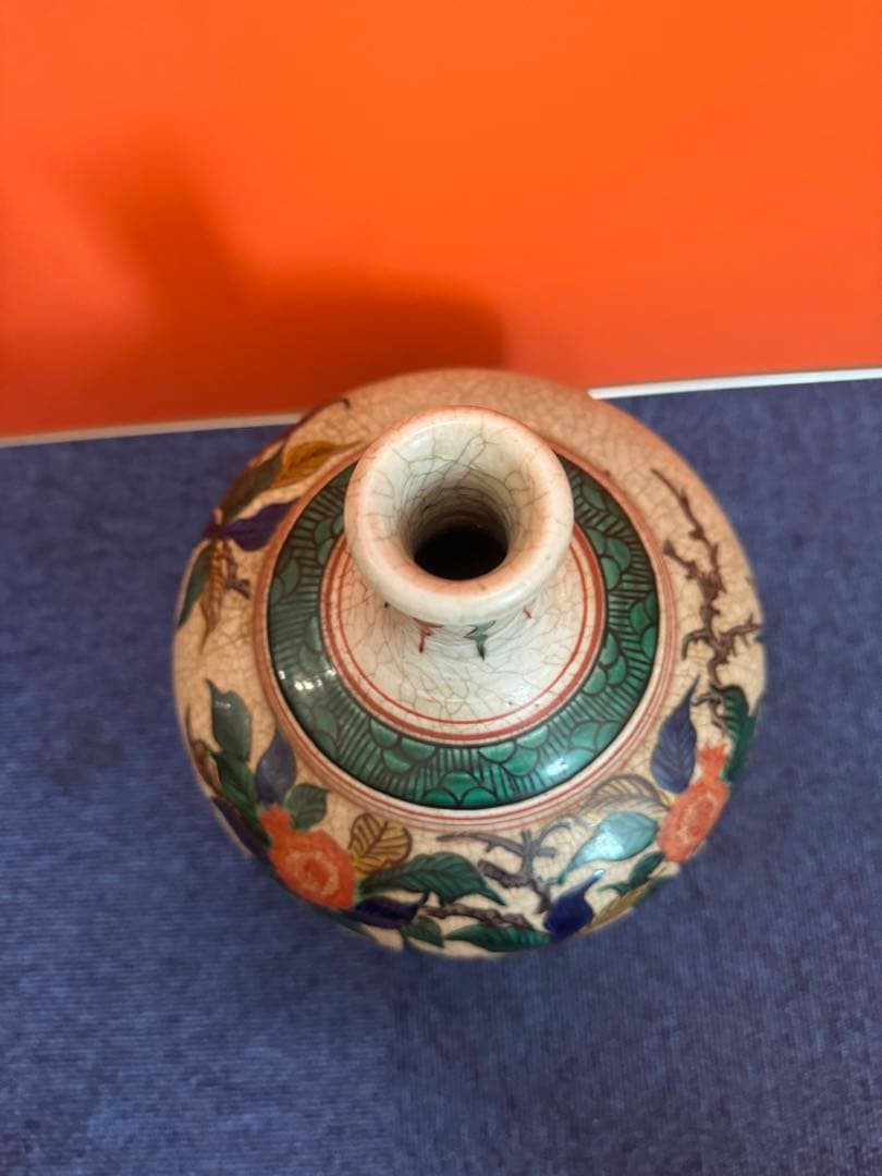2001 古九谷 青九谷 角福 花瓶 時代物 - DANSE-BORDEAUX.COM