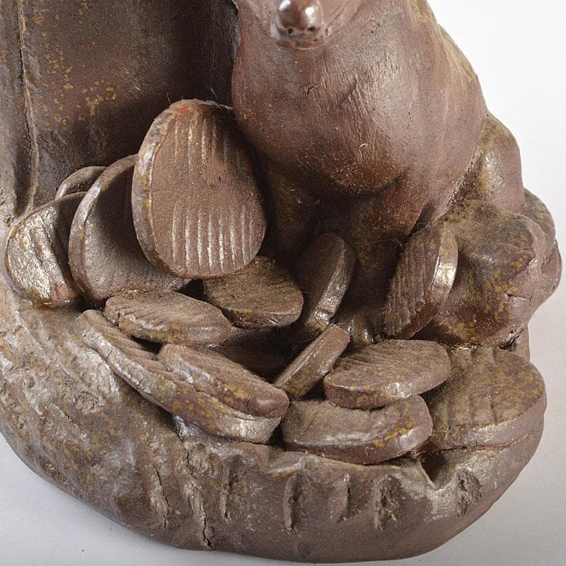 備前焼 人間国宝 金重陶陽作 犬飾り壺 花瓶 追悼30周年展冊子付