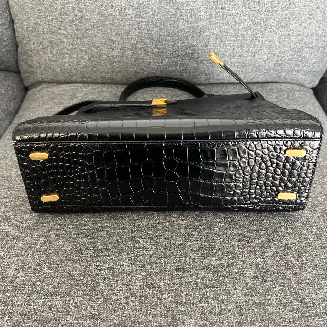 本日のみの価格！トリーバーチ リーラジウィル　黒　クロコ　ハンドバッグショルダー