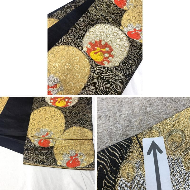 508ag57■七五三 七歳 女児 着物&袋帯&長襦袢 刺繍 御所車■状態良好