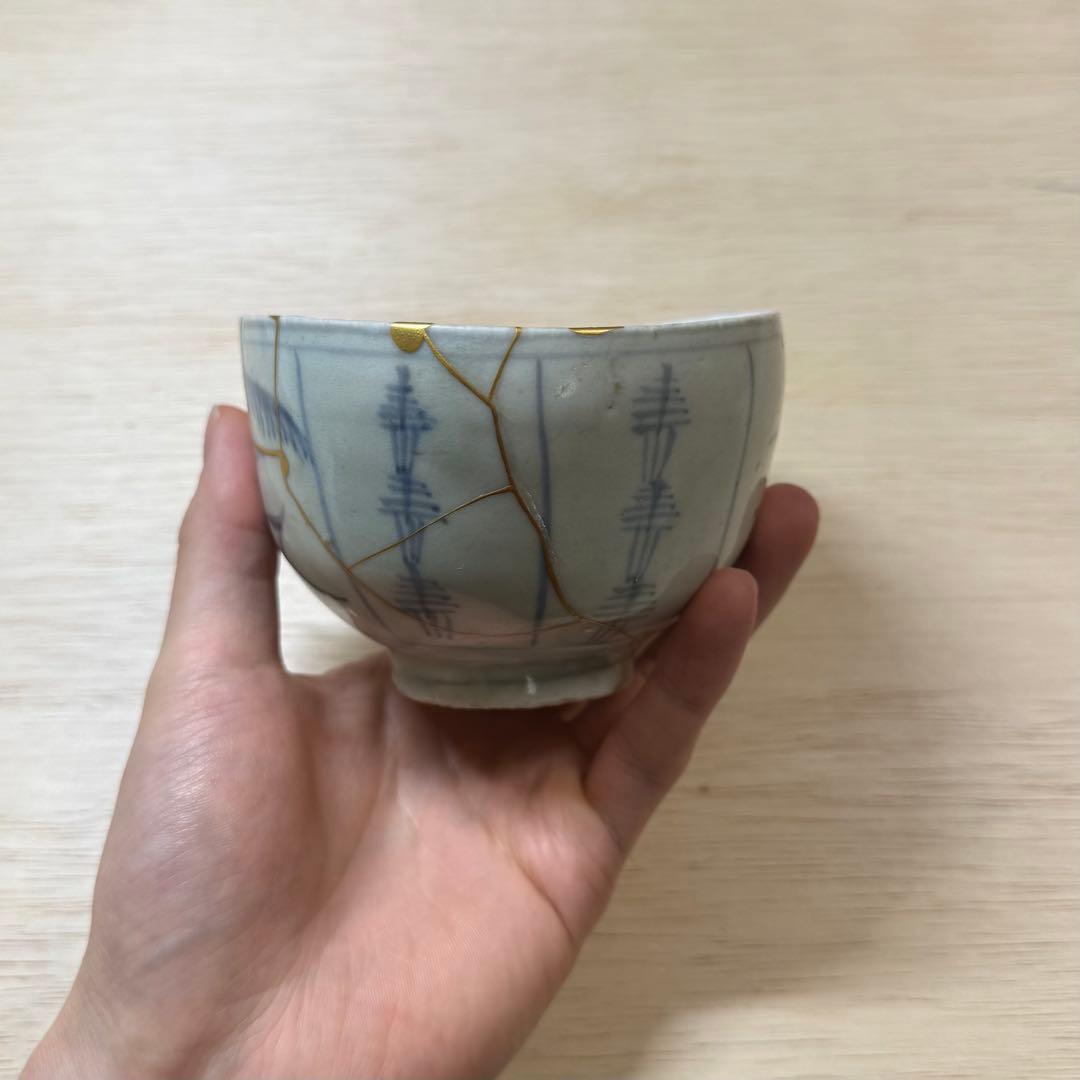 初期伊万里 染付 茶碗 江戸時代 金継ぎ 古唐津 古伊万里 古美術 骨董