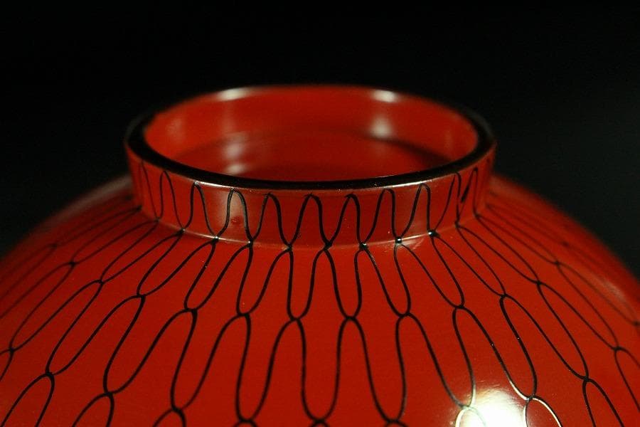 茶道具 網の絵 吸物椀 五客 塗師 宗哲 共箱 古美術(K-YC551)