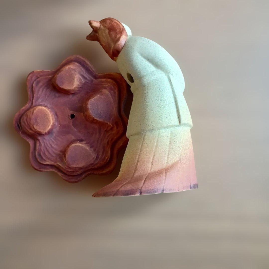 楽焼窯元三代 茶道具 蓋置 佐々木昭楽 作 飴釉 六瓢 栞共箱