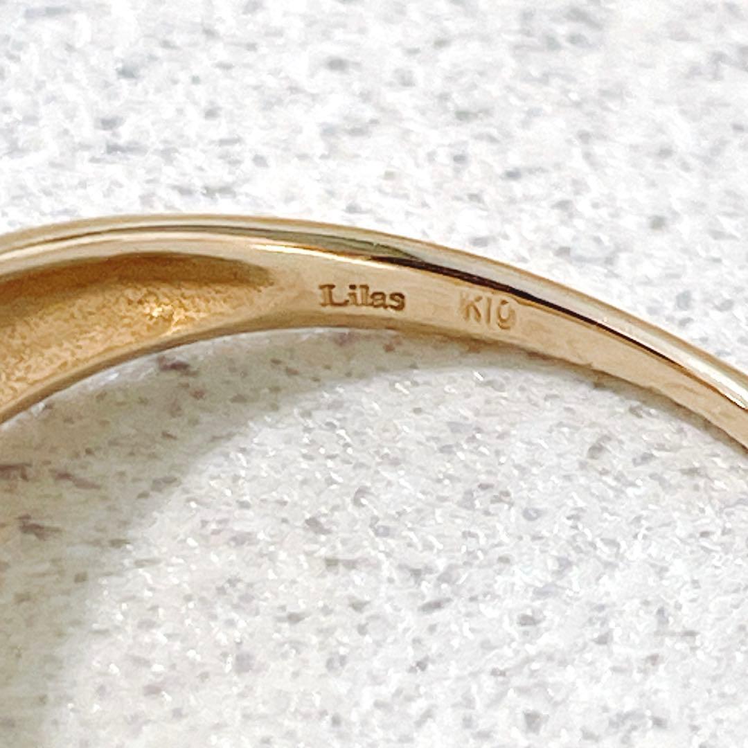 猫*)様 美品 Lilas リラ K10 三日月リング 13号