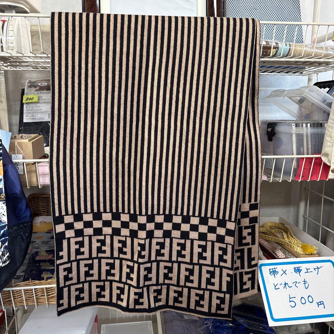 FENDI ストライプ ウールマフラー - メルカリ