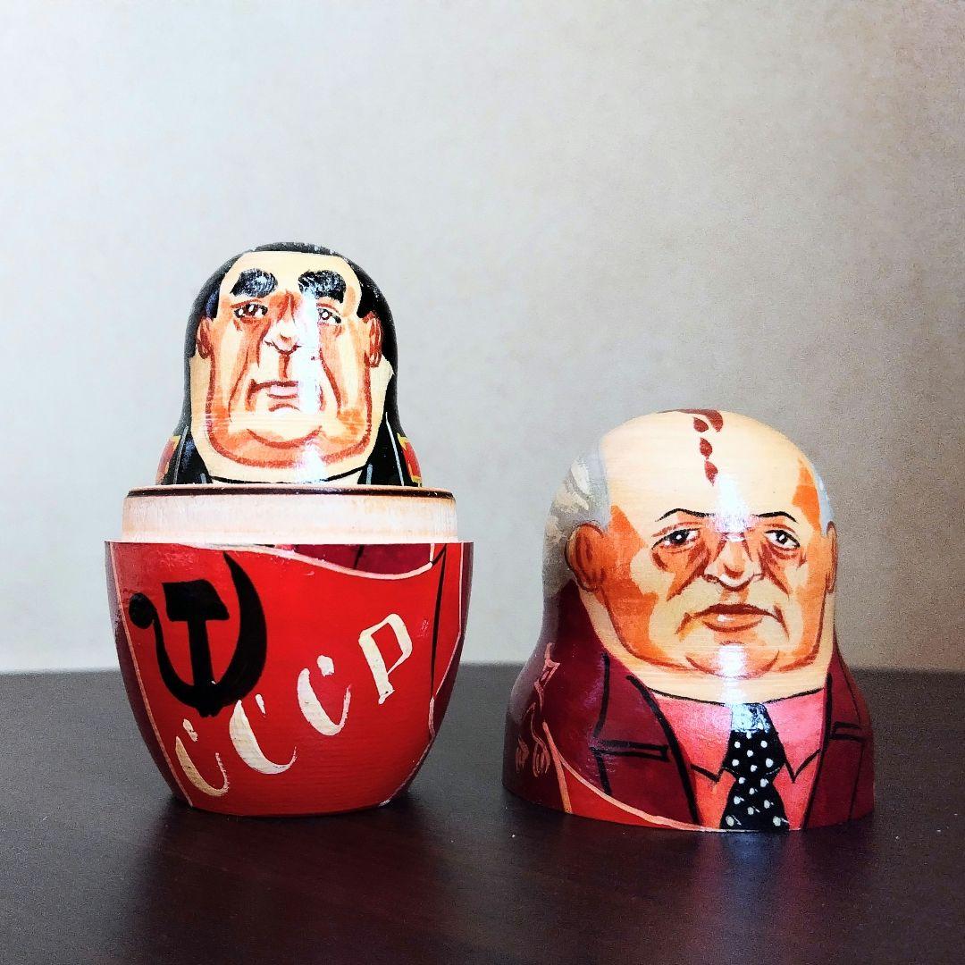 【民芸品】マトリョーシカ　ロシア人形　歴代大統領　民芸品（★美品★）