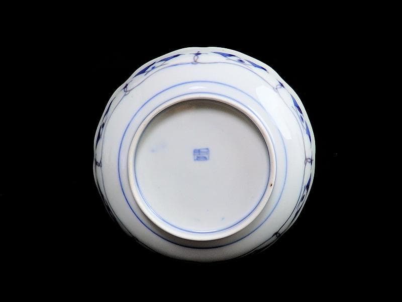 古伊万里　金襴手　陽刻　窓絵　花の図　膾皿　５客　E113AS-fbfr