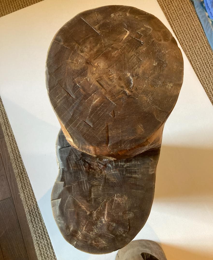 工房がんま フクロウの木彫り彫刻75cm