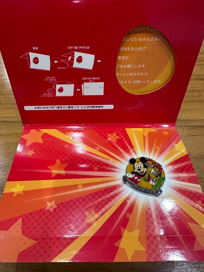 ディズニーJCB40周年ペーパーウェイト、ピンバッチ5点セット