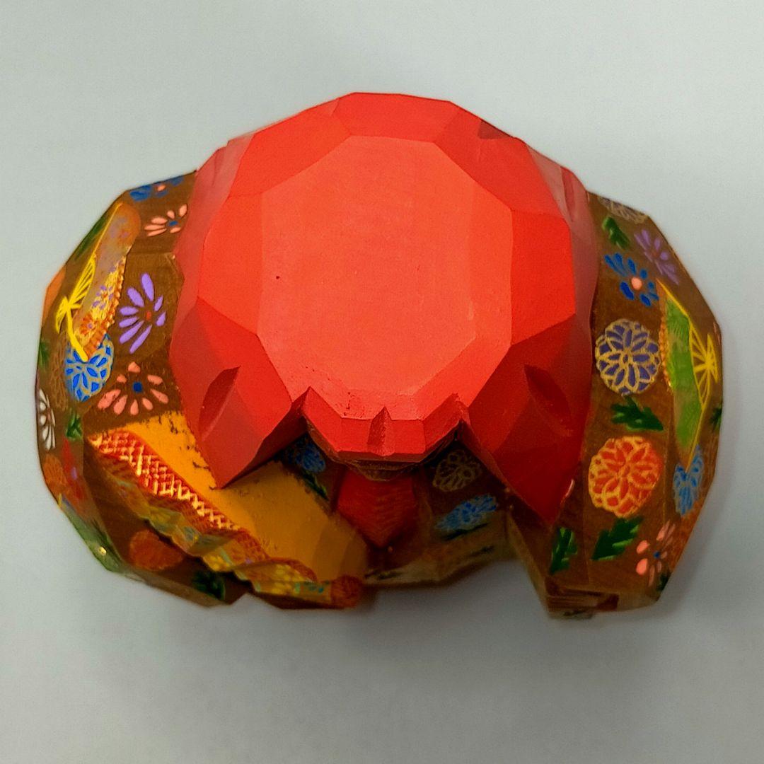 一刀彫 猩々 染川宗進 奈良人形 一刀彫 白鹿園 しおり 天然木 共箱