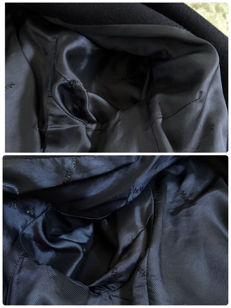 美品！特価！】MaxMara 銀タグ チェスターコート 比翼 ダブル 濃紺