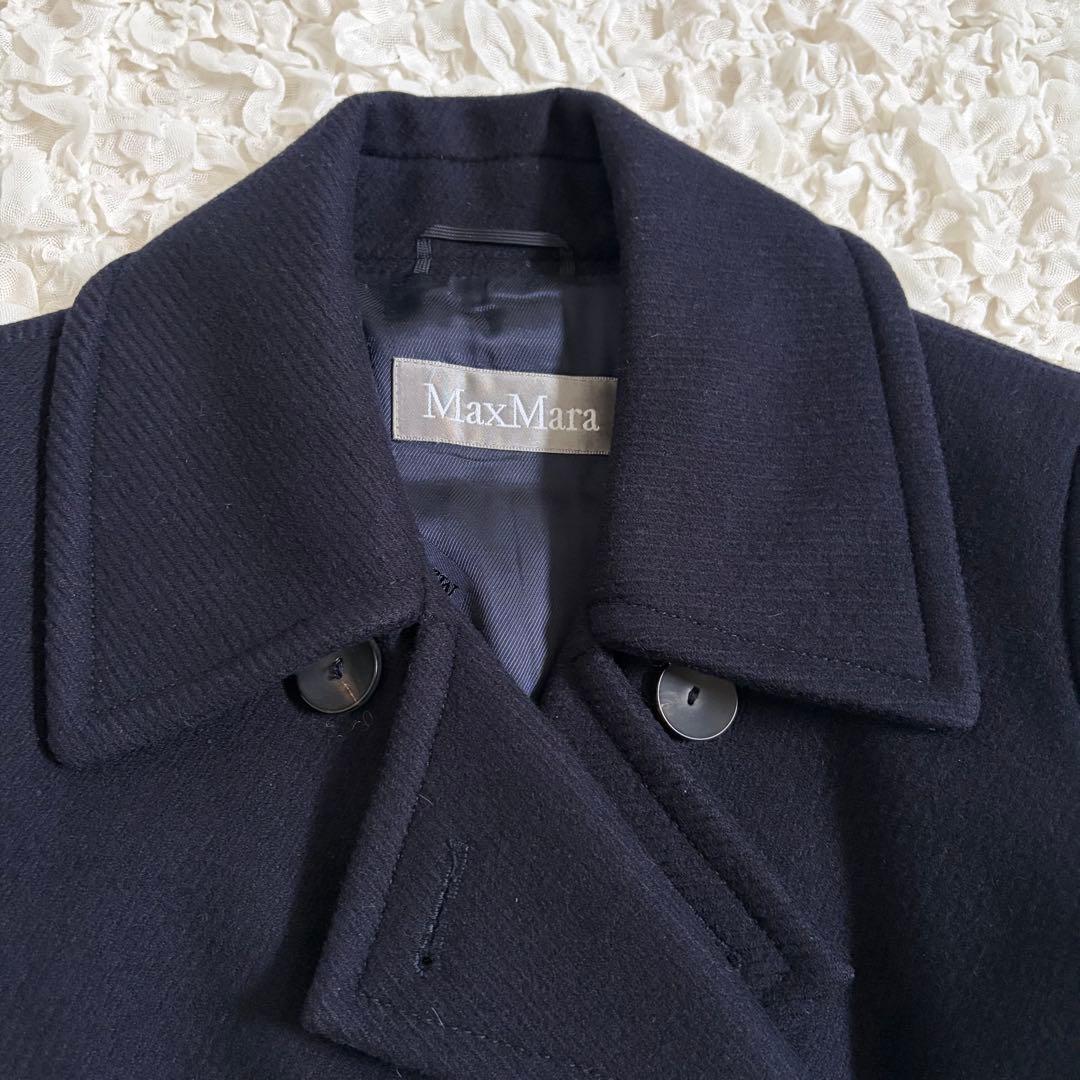 美品！特価！】MaxMara 銀タグ チェスターコート 比翼 ダブル 濃紺