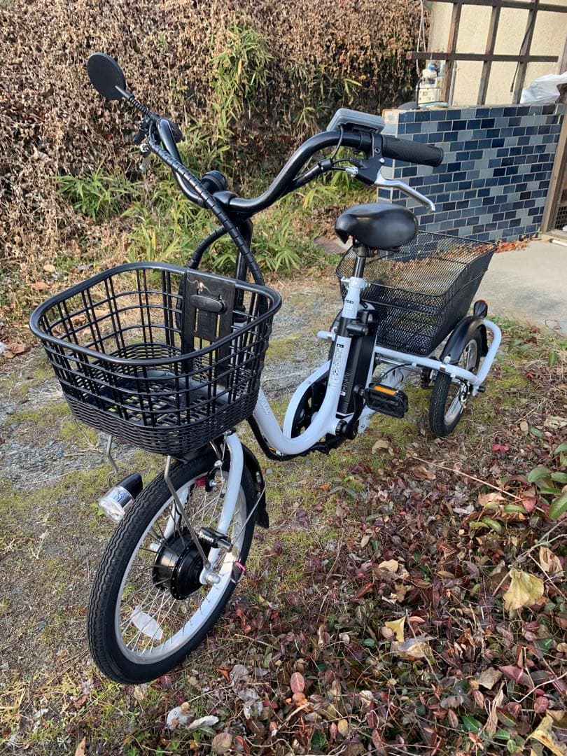 電動アシスト三輪車 ホワイト バスケット付き 2024/2月購入品