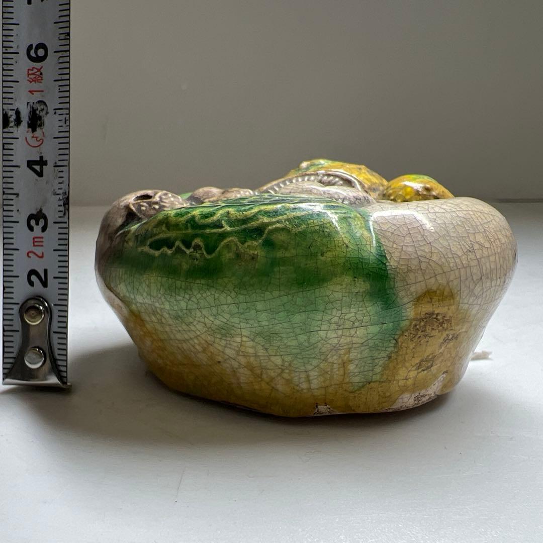 古代 中国 出来良 唐三彩水滴 幅約8㎝ 東Y7-0522⭐︎2F