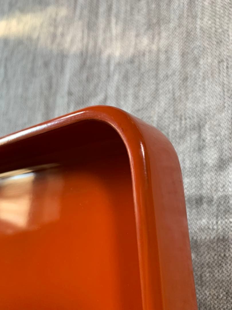 朱塗り 角膳 二枚セット（30cm角 × 高さ5cm）稀にみる美品