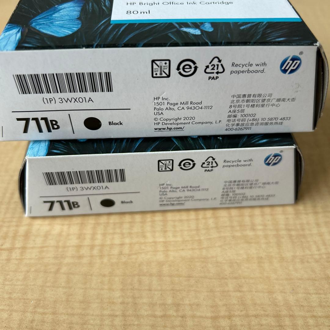未開封】HP711B インク ブラック 80ml×2コ hp711b