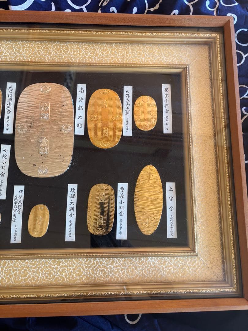 昭和レトロ 大判 小判 日本古銭 フレーム付き 金メッキ24KGPレプリカ