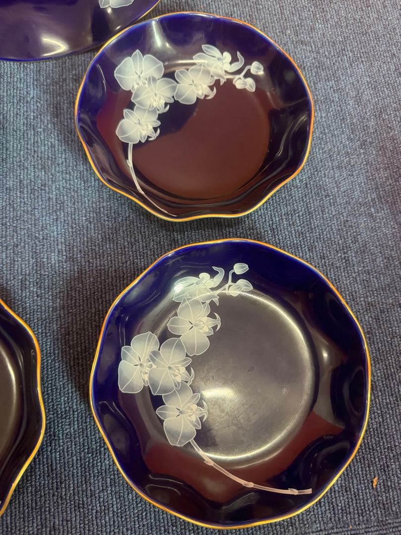 1773 香蘭社 胡蝶蘭 皿 5客 1大4小 1773 香蘭社 胡蝶蘭 皿