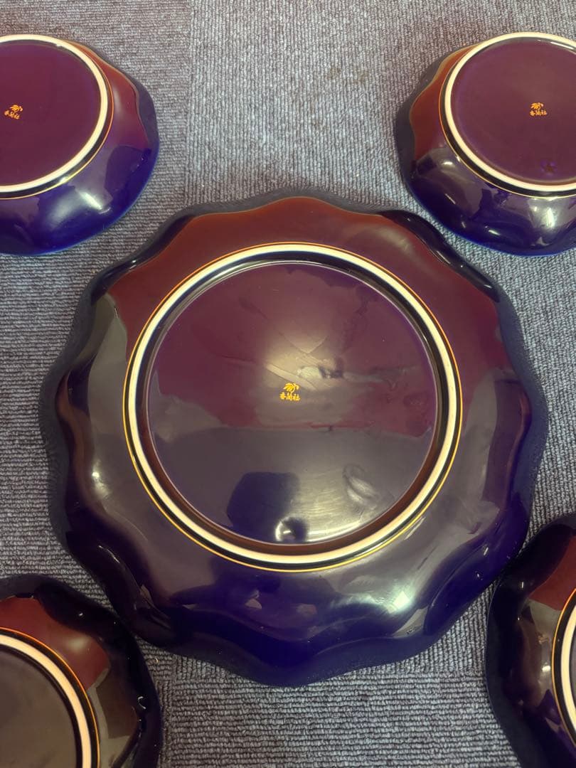 1773 香蘭社 胡蝶蘭 皿 5客 1大4小