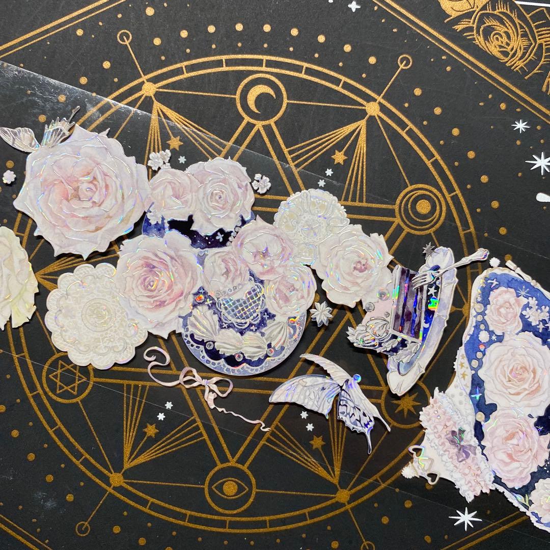 9259】海外 マステ 中古巻 貝殻光マスキングテープ お花 装飾系