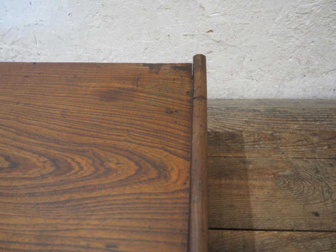 1266 アンティーク 抽斗3杯 欅の文机 一枚板 ローテーブル レトロ 骨董