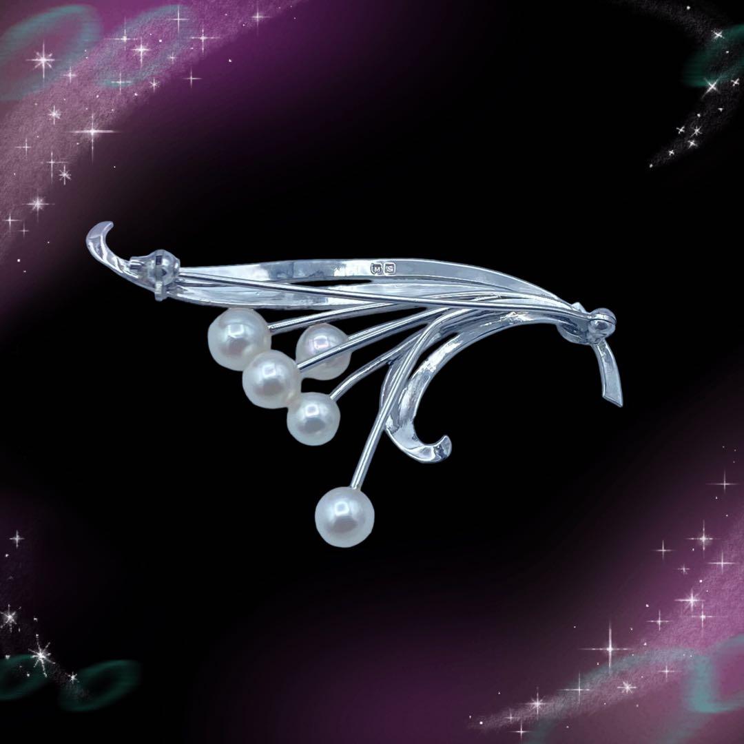 《美品》　ミキモト　パール　ブローチ　SV925 （AE462）