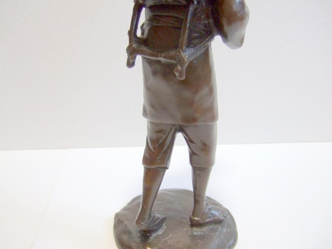 m*す様 二宮金次郎像 銅像 ブロンズ彫刻 置物 銅製 二宮尊徳 / オブジェ