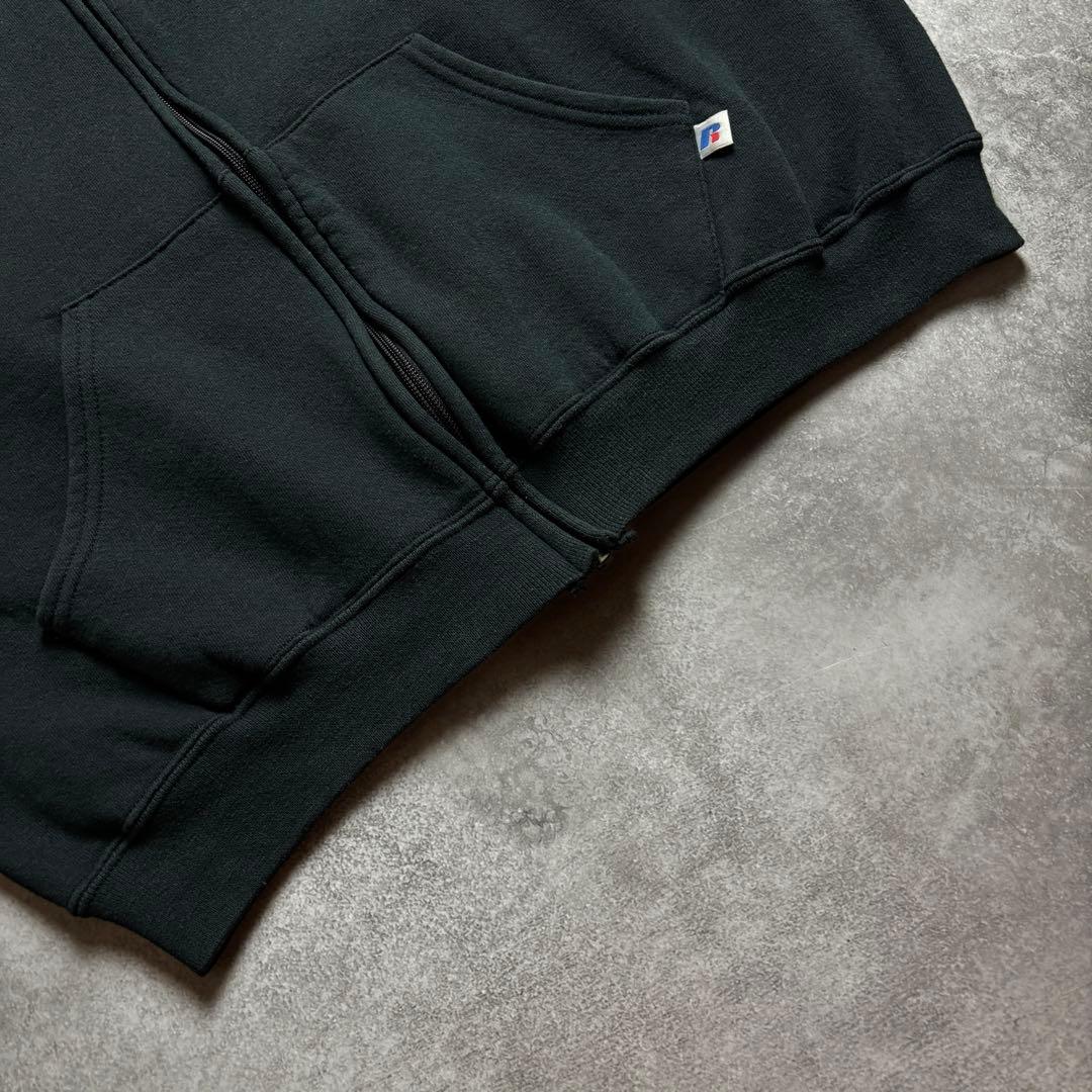00s~ RUSSELL ATHLETIC ブラック スウェット ジップパーカー