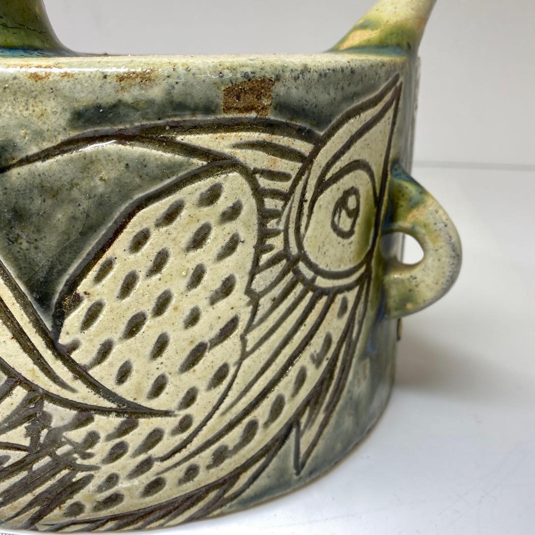 人間国宝 金城次郎 壷屋焼 徳利 最大幅約25㎝ 東Y7-0214☆