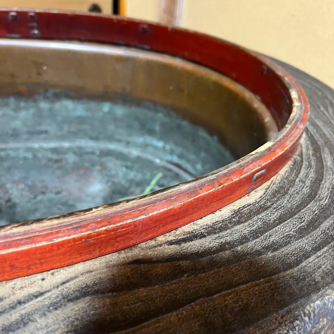 ヴィンテージ 希少 丸太くり抜き 大火鉢 古道具