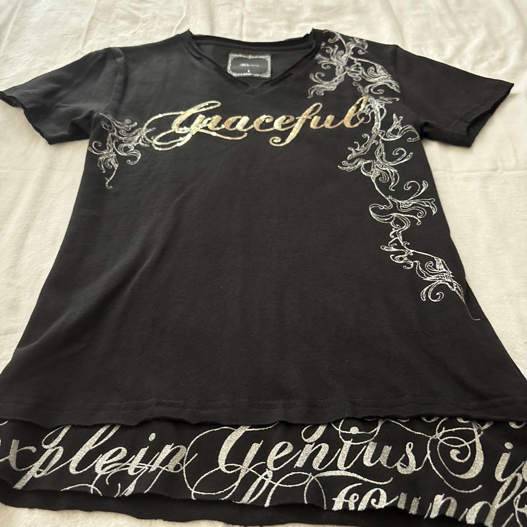 00s archive midas トライバル ラメ レイヤード カットソー