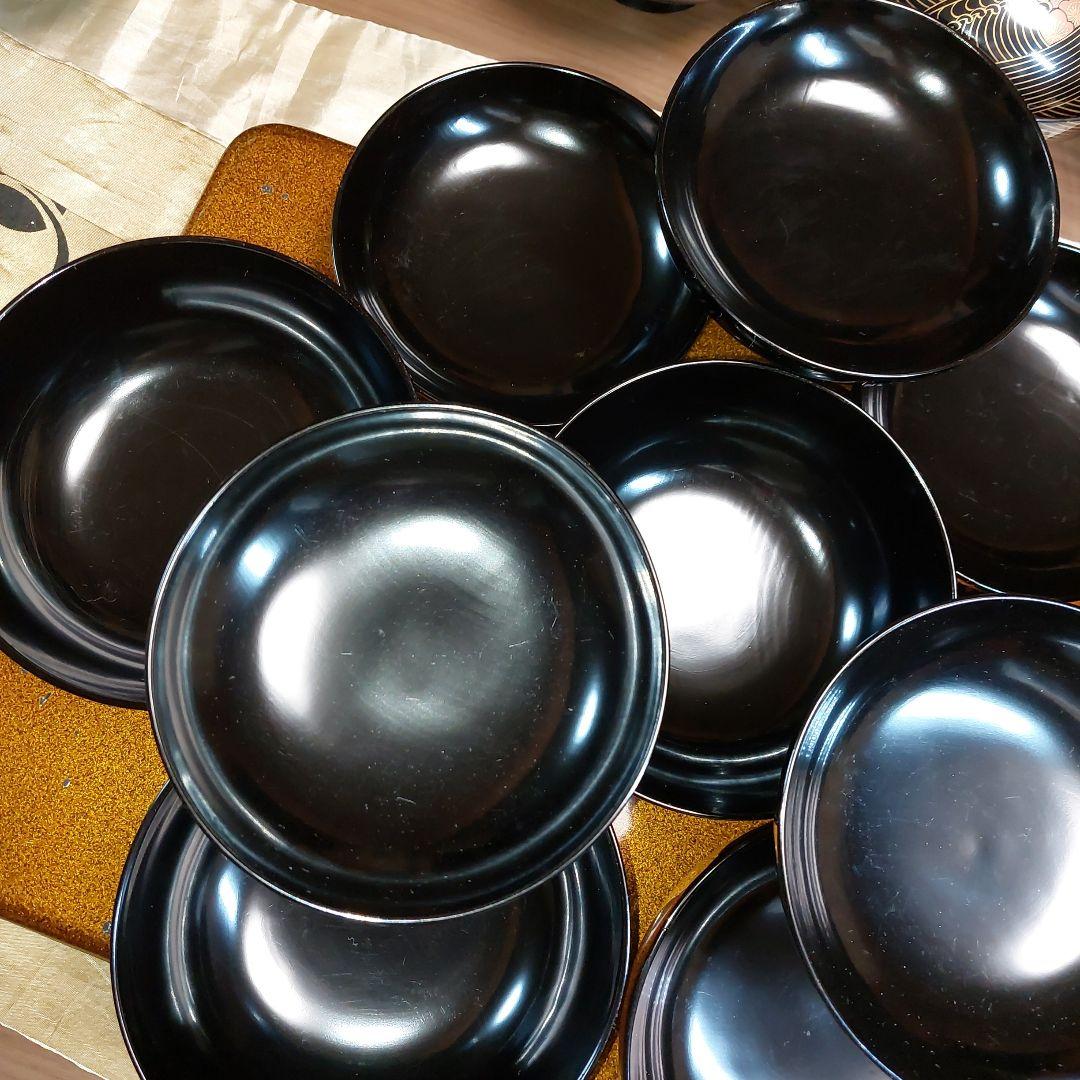 輪島黒塗松竹梅沈金蒔絵五客