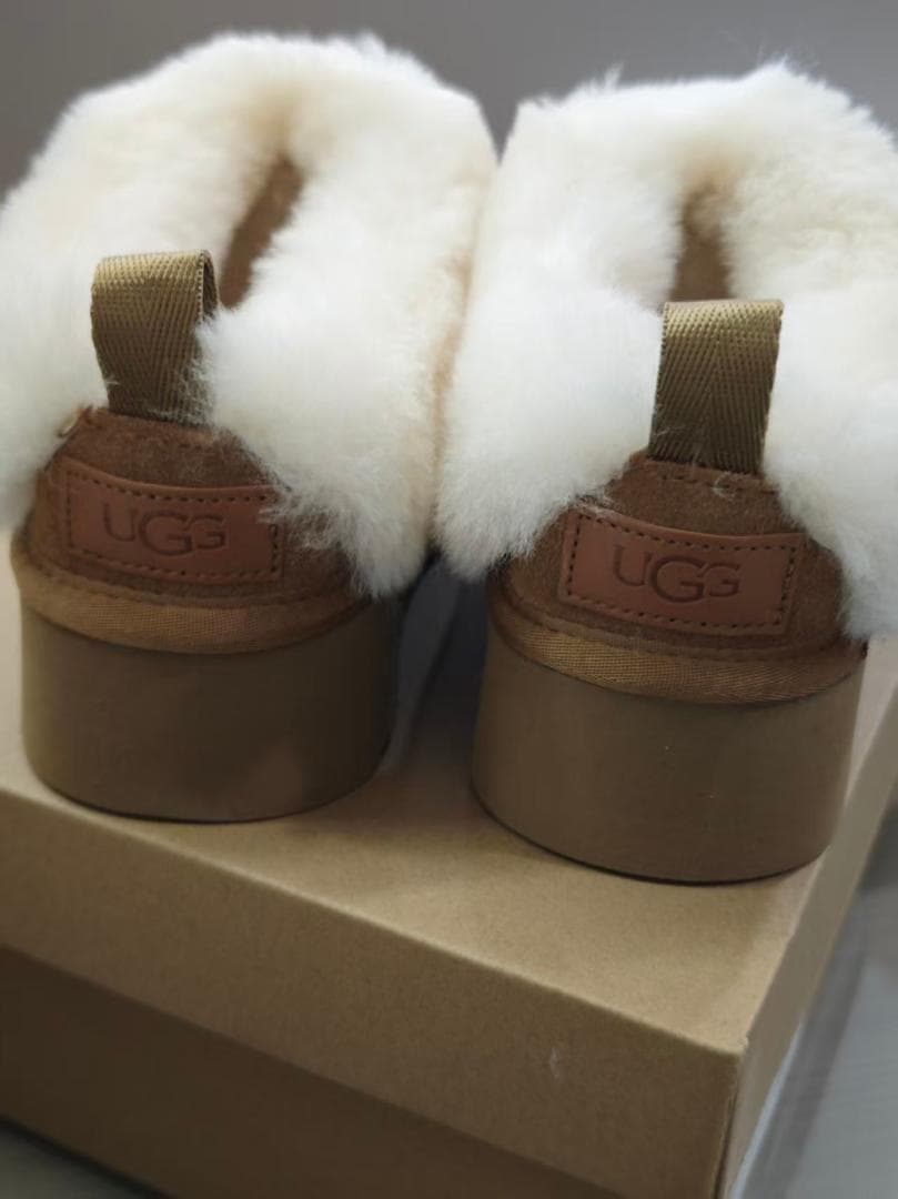 UGG ムートンブーツ 37 ブラウン/ホワイト 23.5cm