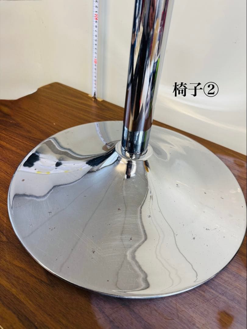 赤ベルベット カウンターチェア 2脚セット おしゃれ 固定式