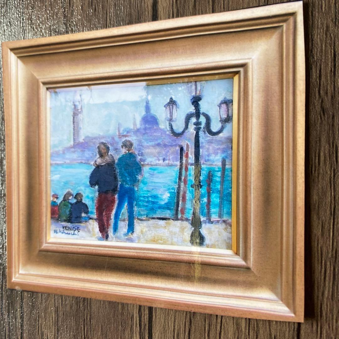 絵画 油彩画 油絵 「サンマルコ広場」3F 菊地正則 パリ 美品 額付き