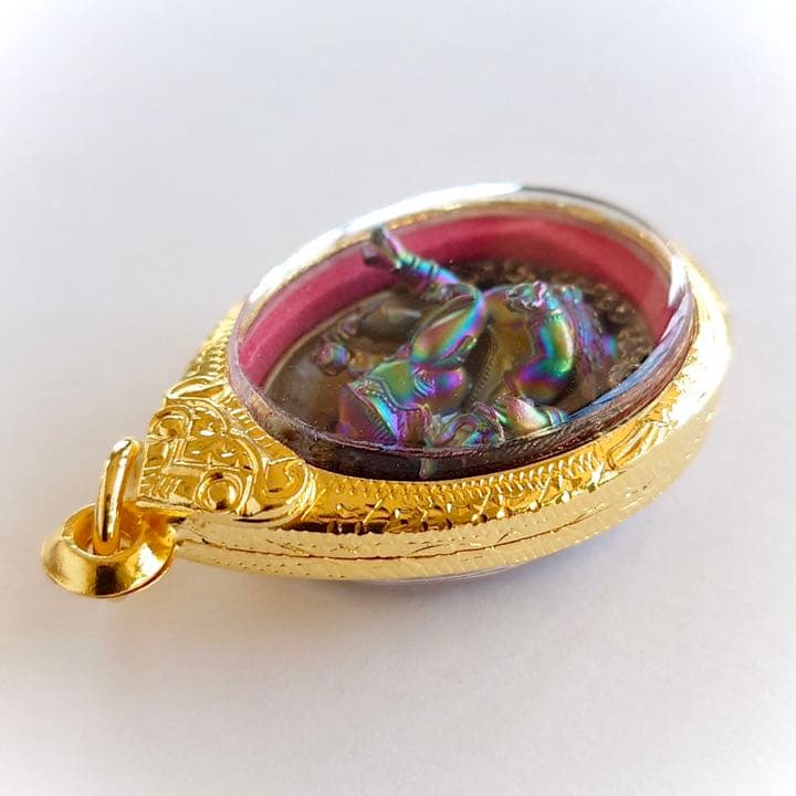 プラクルアン神聖ガネーシャ様虹バージョン微小金枠限定ボックス付幸運金運