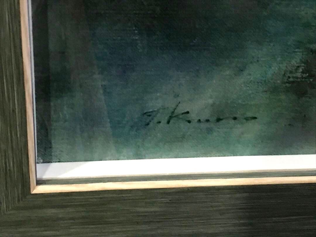 黒川達也　真作　大作　「風蝶草」F20 油彩画　宮永岳彦師事　額付き