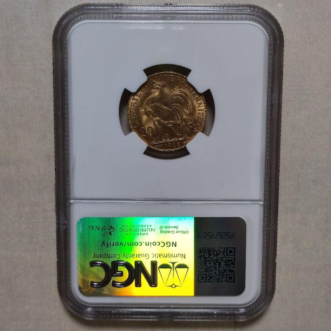 NGC MS64 金貨 フランス 20フラン 1913 マリアンヌ ルースター NGC