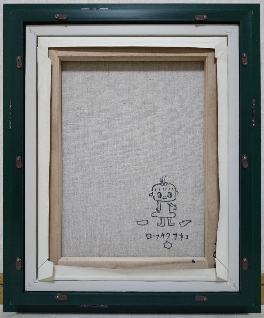 F6号】ロッカクアヤコ 肉筆保証/表裏サイン/アクリル/油彩/絵画/額装