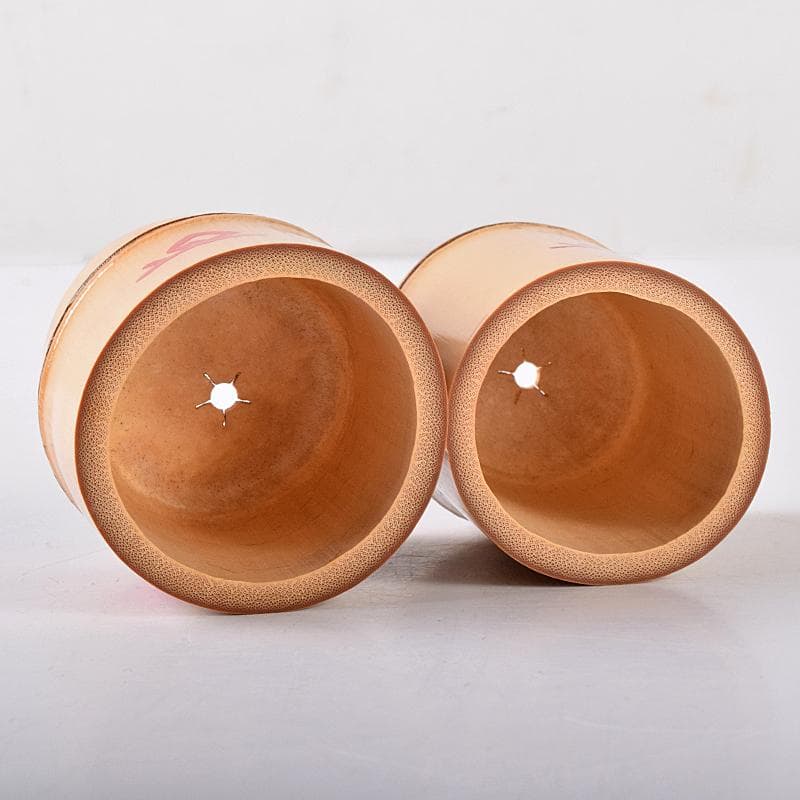 茶道具 黒田正玄作 公孫樹絵 竹蓋置 一双 大徳寺森山歓渓極め箱 V