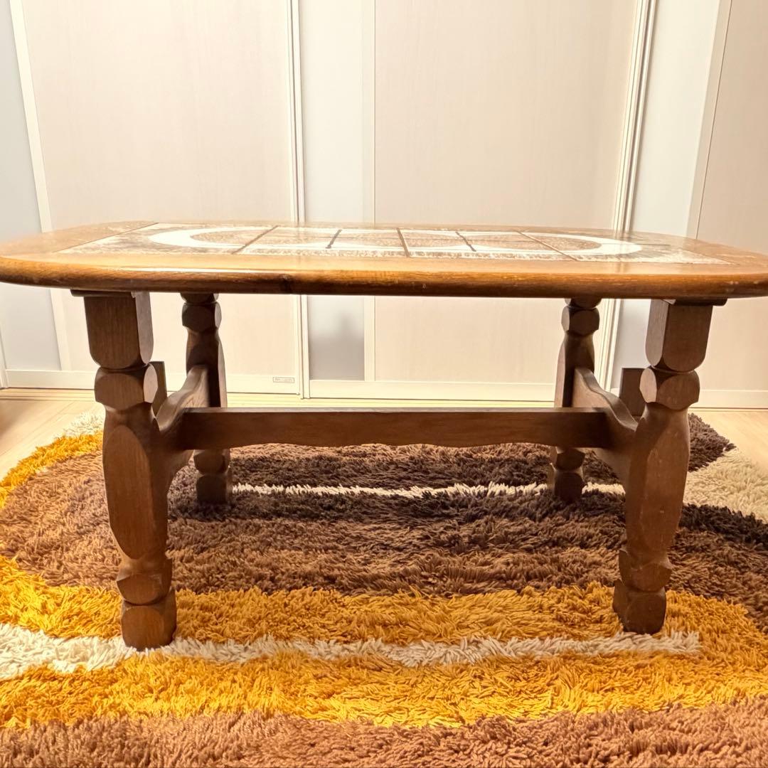 輸入ヴィンテージ タイルトップソファテーブル ミッドセンチュリー