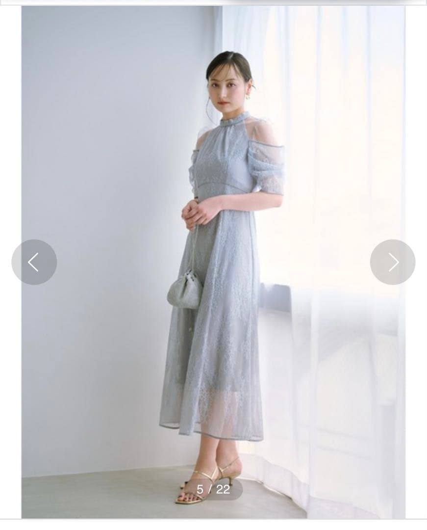 SNIDEL デザインスリーブレースドレス