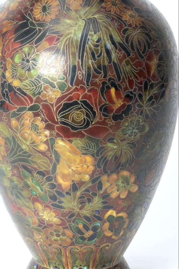 中国美術 七宝焼 花瓶 壺 飾壷 花紋 花入 花器 古美術品 骨董品