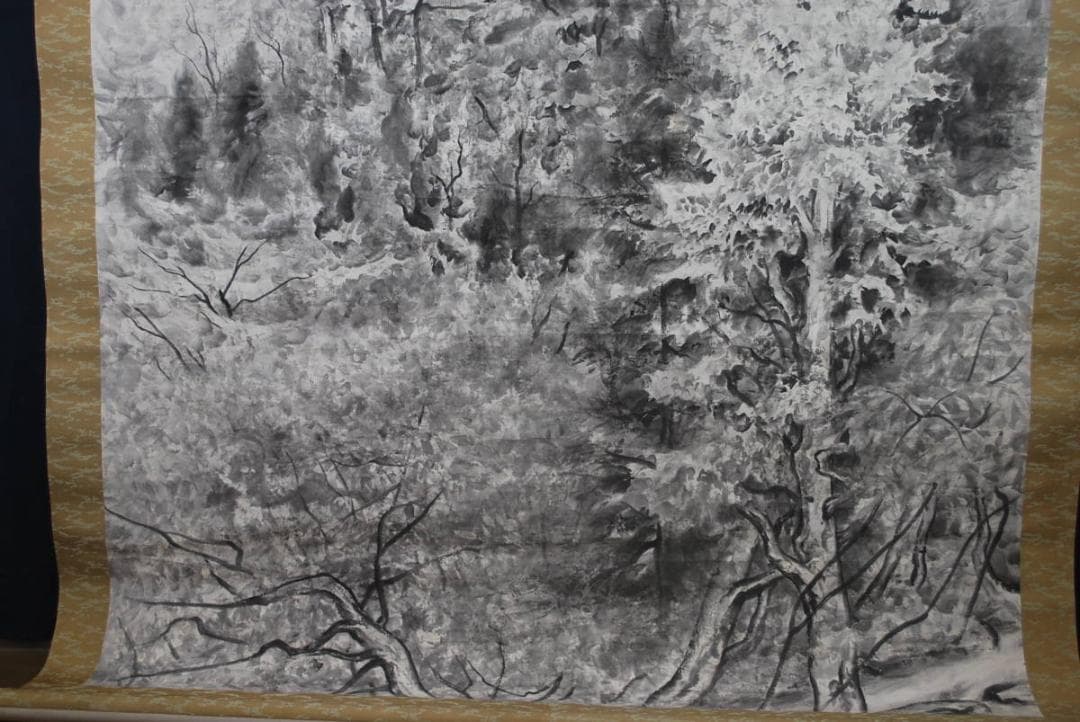 真作】奥本高于/滝山水図/大幅/掛軸☆宝船☆V-967