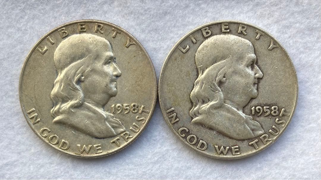 1958年 フランクリン ハーフダラー 銀貨 ②枚 - メルカリ
