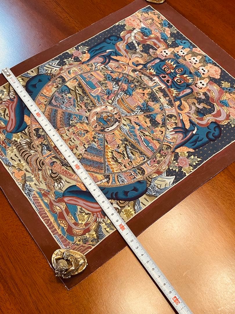 チベット密教 手描き曼荼羅（マンダラ）タンカ【新品・一点物】肉筆画 D2