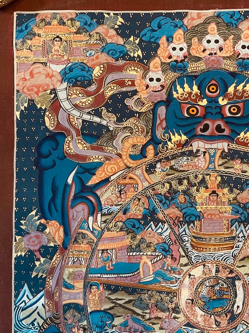 チベット密教 手描き曼荼羅（マンダラ）タンカ【新品・一点物】肉筆画 D2