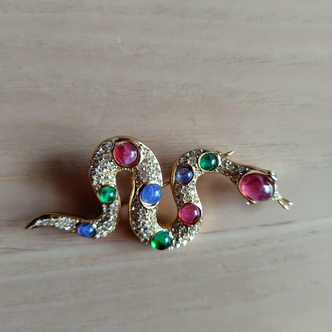 クリスチャン・ディオールChristian Dior ブローチスネーク蛇