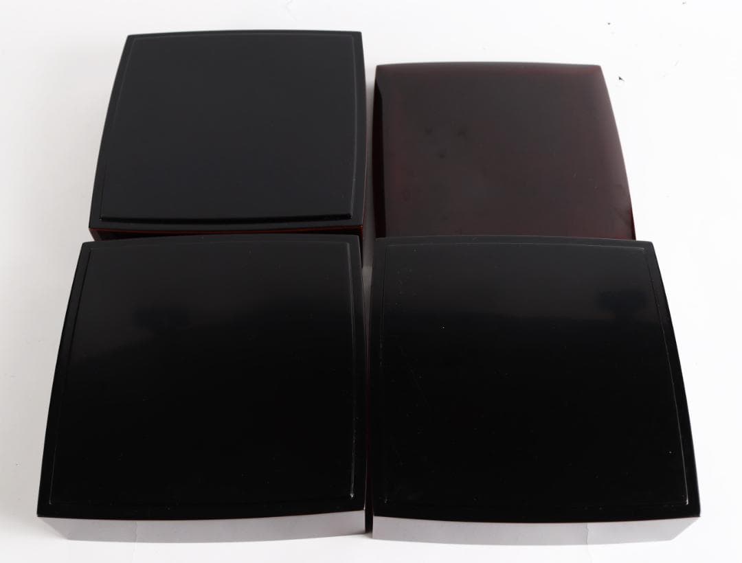 輪島塗 溜塗 網代 沈金 三段重 弁当箱 重箱 共箱